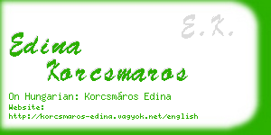 edina korcsmaros business card
